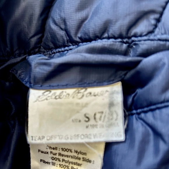 Eddie Bauer Girls Navy Blue Winter Snow
Jacket Reversible Soft Fleece Small 7/8 - Picture 6 of 9